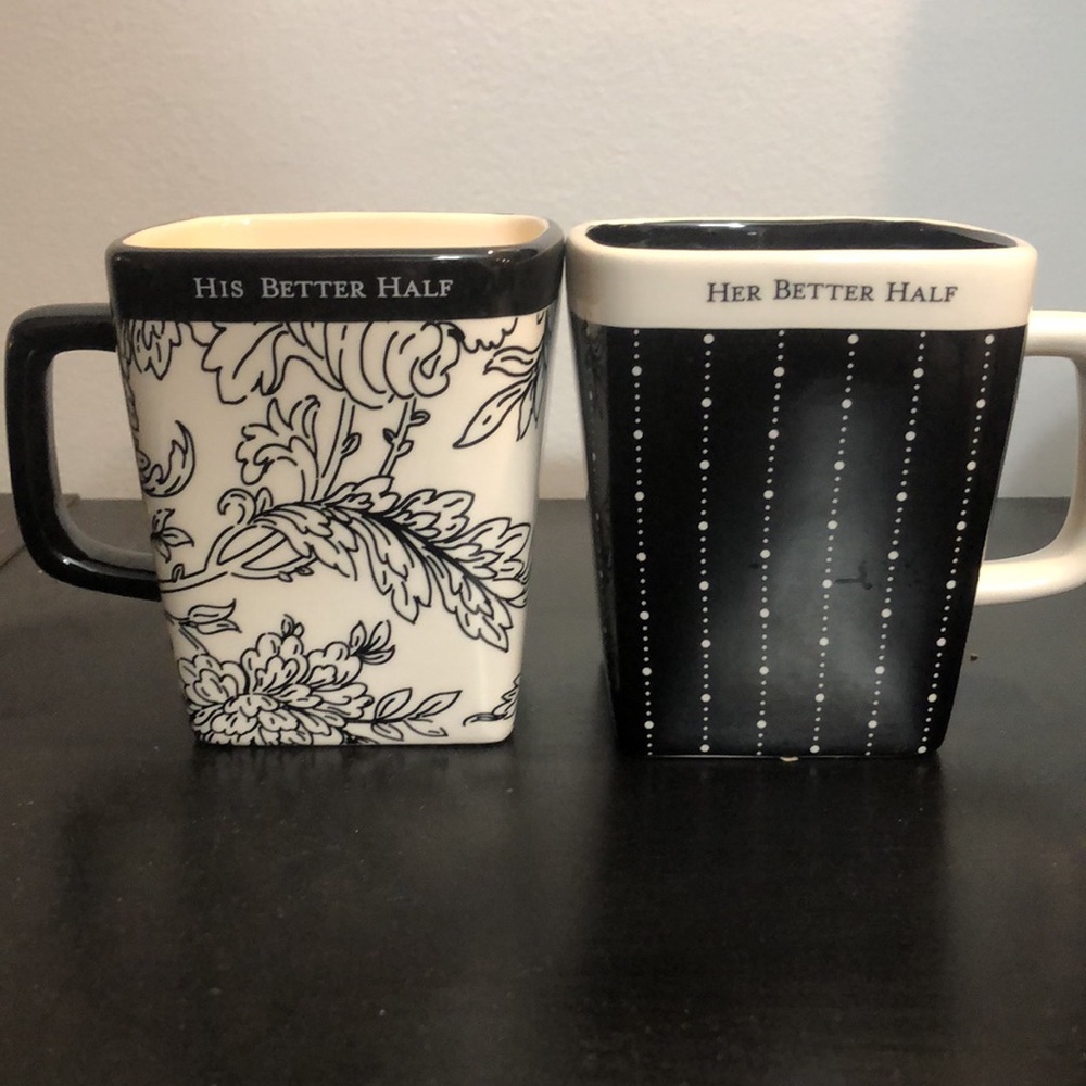 Hallmark Black White Her/His Better Half Mugs